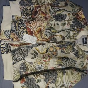 Multi colored peacock embroidered Jacket